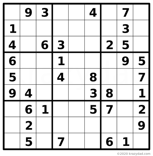 daily sudoku solve this puzzle at krazydad super tough jigsaw