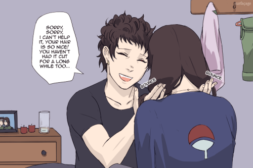 surfacage:itp: shisui really really likes itachi’s hair(also...