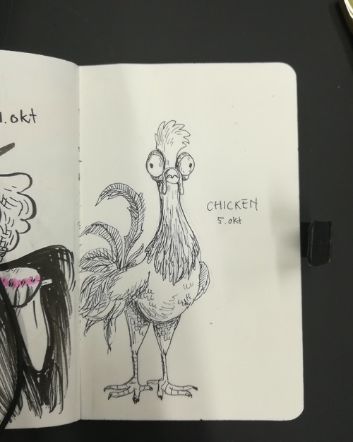 inktober:A chicken from MoanaIg @artbyer