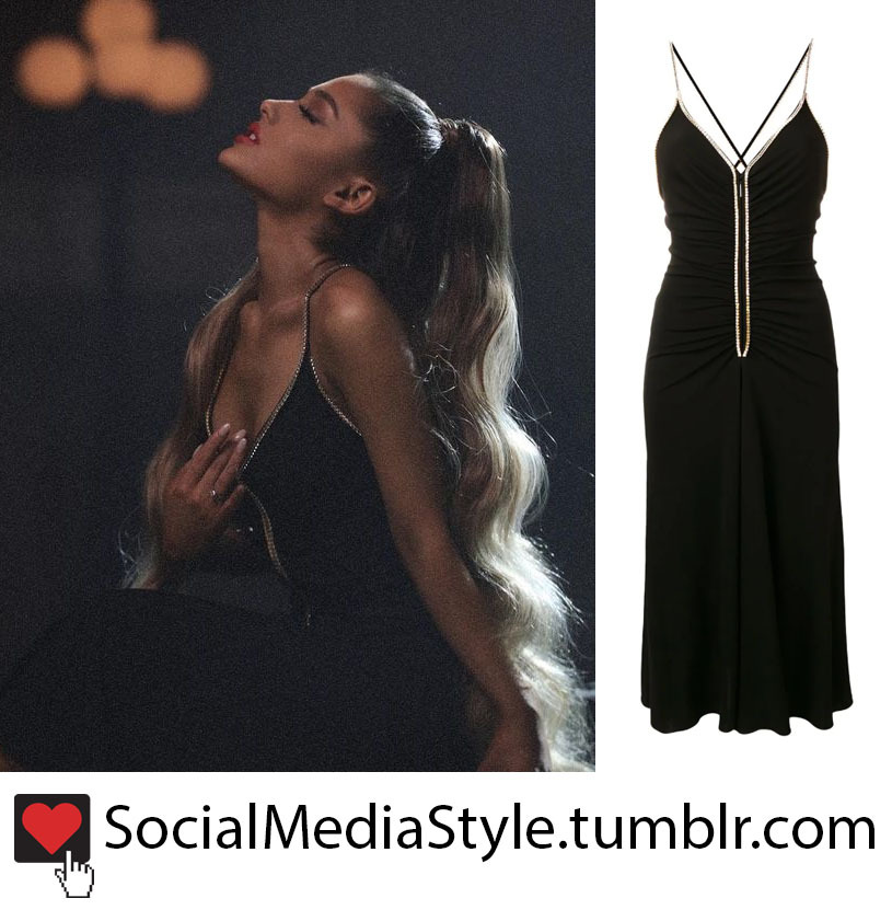 Social Media Style Ariana Grandes Black Dress From The