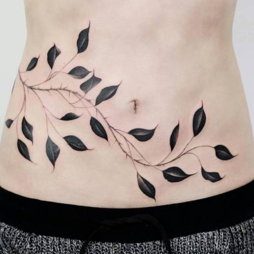 By Doy, done at Inkedwall, Seoul. http://ttoo.co/p/23515 branch;stomach;big;leaf;facebook;nature;twitter;doy;illustrative
