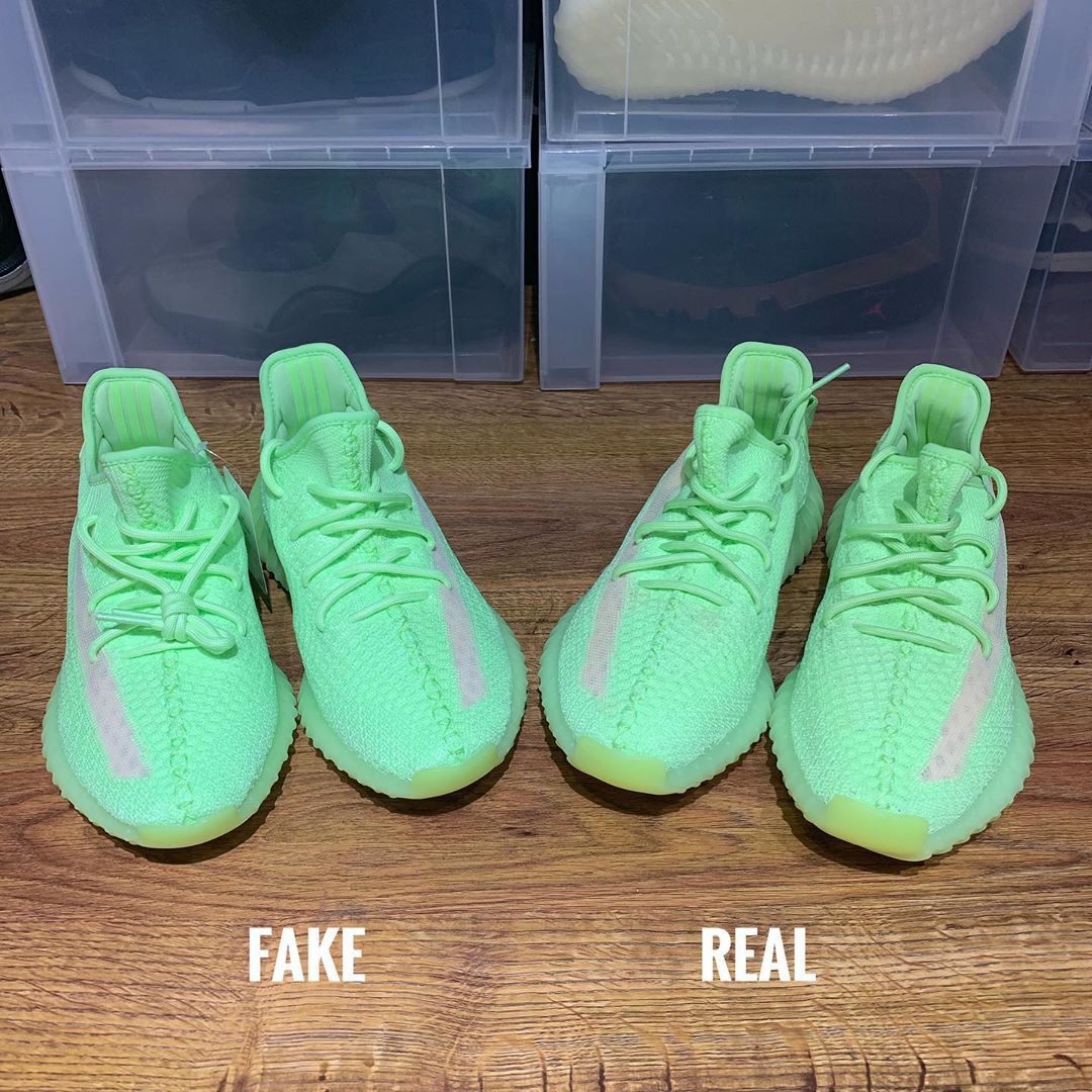 yeezy glow real vs fake