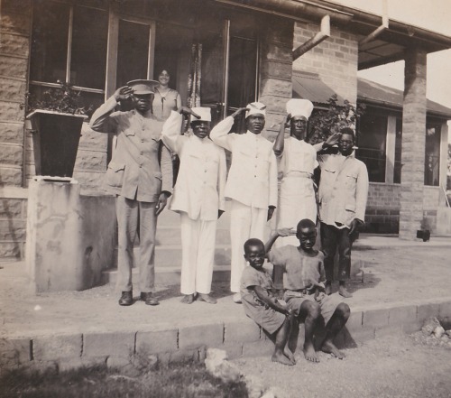 Group picture of the chauffeur, “boys” and other servants. All...