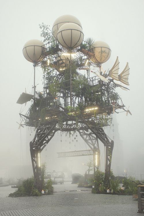 solarpunk industrial scifi fantasy utopian