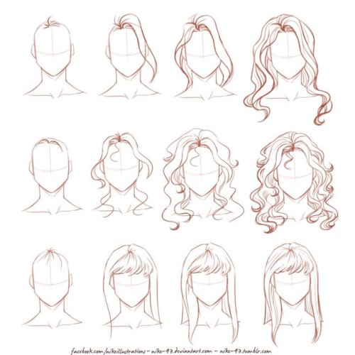 drawingden:How I draw long hair by NikeMV