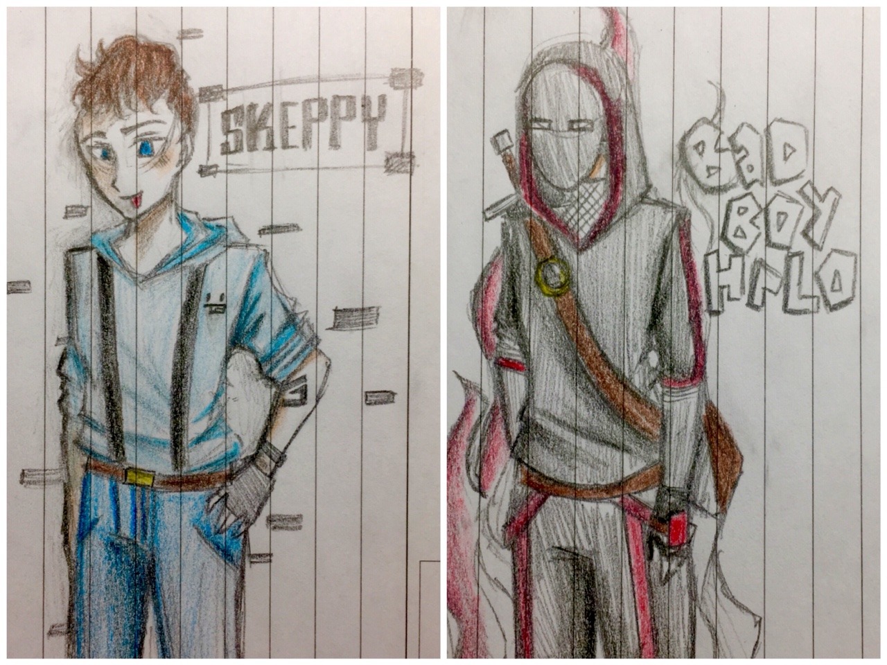 Skephalo • This is how I interpret the duo. Skeppy: Blue...