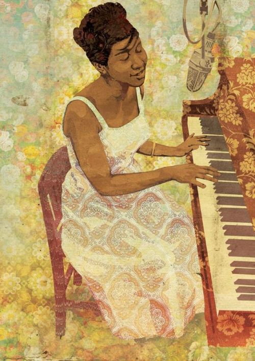 forevernoon:Illustration of Aretha Franklin - Luís Alves.