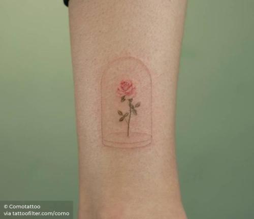 By Comotattoo, done in Seoul. http://ttoo.co/p/32851 film and book;flower;small;single needle;beauty and the beast 1991;disney;rose;ankle;como;facebook;nature;twitter