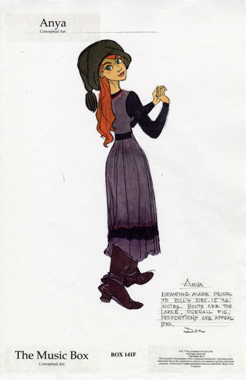 animationandsoforth:Early Anya character designs for Anastasia