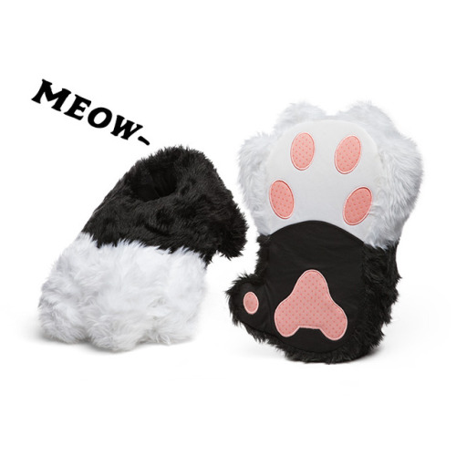 awesomage:Twitchy Kitty Cat Paw Slipper with Sound