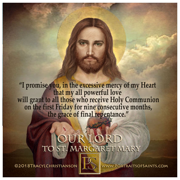 The First Friday 12 Promises of the Sacred Heart... - Portraits of Saints