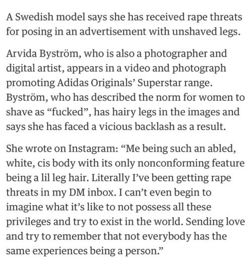 sespursongles:yayfeminism:Swedish model gets rape threats...