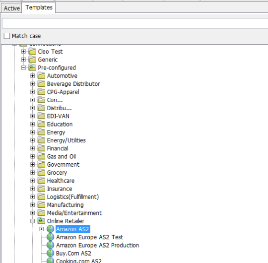 VLTrader create new AS2 partnership template amazon