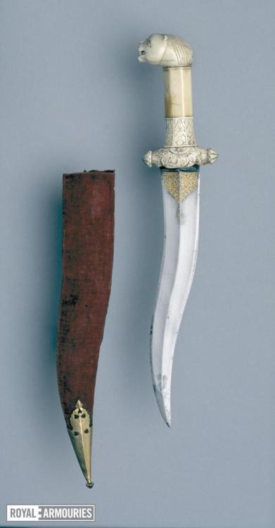 victoriansword:Indian Khanjar, Lahore, 18th CenturyThe blade...