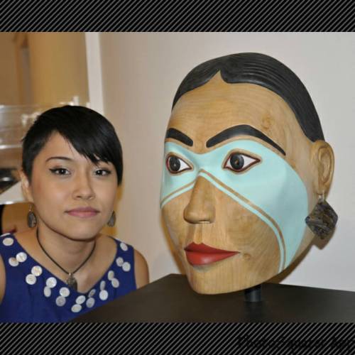 kwakiutl-artist:Ellena with a portrait mask of her grandmother,...