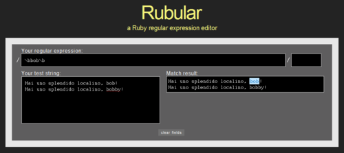 Rubular! Il servizio online (scritto in ruby) per testare le espressioni regolari (e passa anche i test di Beri :D)