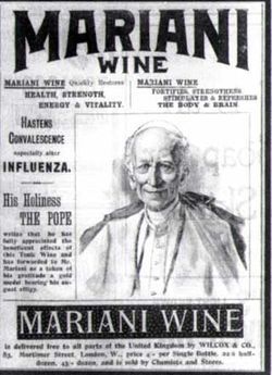 Bibamus igitur.
El Vino Mariani fue el producto que lanzó al mercado con excelentes resultados Angelo Mariani, en 1863. Era una mezcla de vino y extractos de hoja de coca. Una especie de Quina Santa Catalina pero a lo bestia. Como no podía ser de...