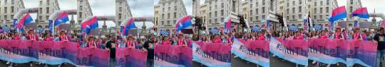 bi-trans-alliance:   #BWithTheT at London Pride, June 2019  (source)   (bi groups in the UK & Ireland) (trans groups)   
