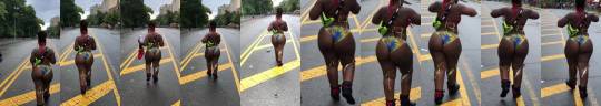 spotlightcandids:Pt 2 Her cheeks are crazy…Laborday Parade!!! That costume stood no chance of covering that cake