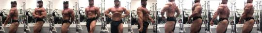 muscleobsessive:Zane Watson showing of his bullet-hard nips, massive glutes and hams,