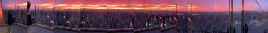 sixpenceee:  Sunrise in NYC. View from the observation deck in Hudson Yards.Source