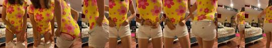 littlejellybee-deactivated20221:When I asked to wear something over the onsie I didn’t mean my white short shorts!!!! They are too small to wear over the bulky diaper!!! Especially when…when my diaper is swelled up… ###>.<### I could