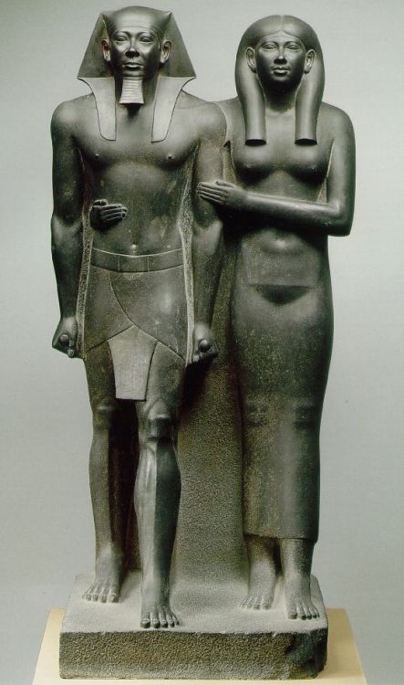 theancientworld:itsvalentine:King Menkaure and Queen...