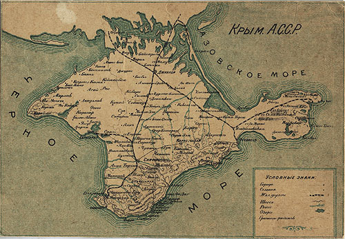 Map of the Crimea peninsula, 1930