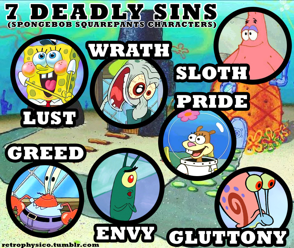 SPONGEBOB SQUAREPANTS CHARACTERS 7 DEADLY SINS?