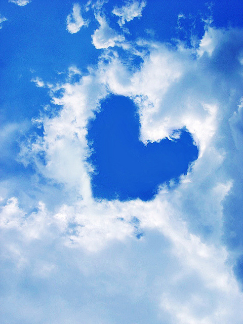 ハートの形にぬけた雲。広い空の中に見つけられたら、何かいいことありそうな。
iheartheartz:
“ Too much love (by Nikolina Munster)
”