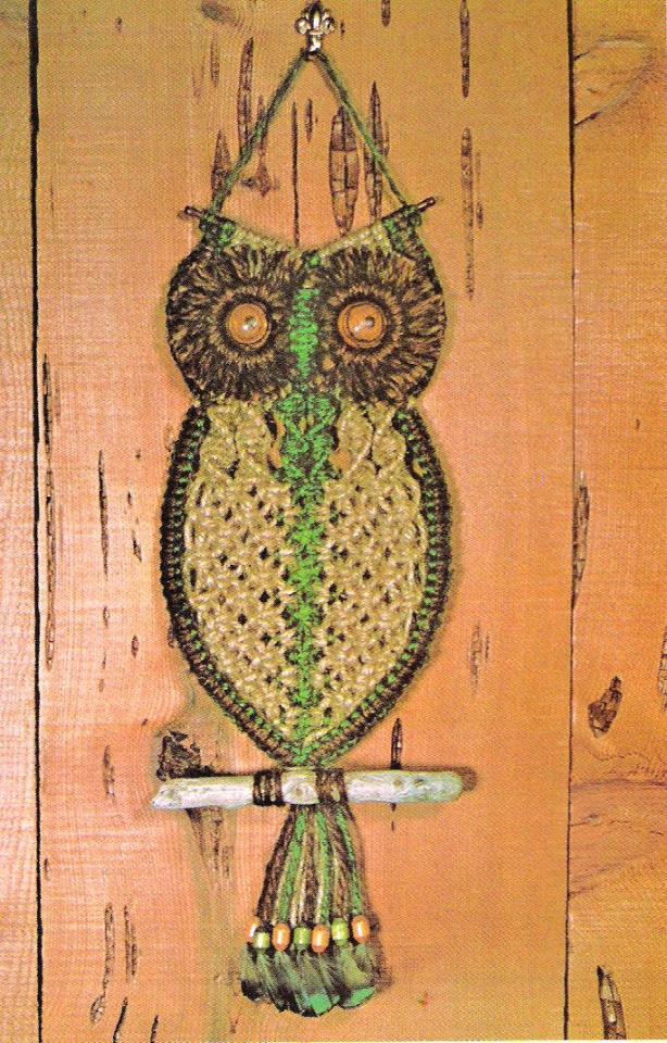 Super Seventies — Classic 1970s Macrame Owl Circa 1975