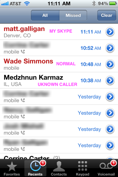 photos by matt galligan my at t iphone now shows full caller id whoa what is my skype phone number
