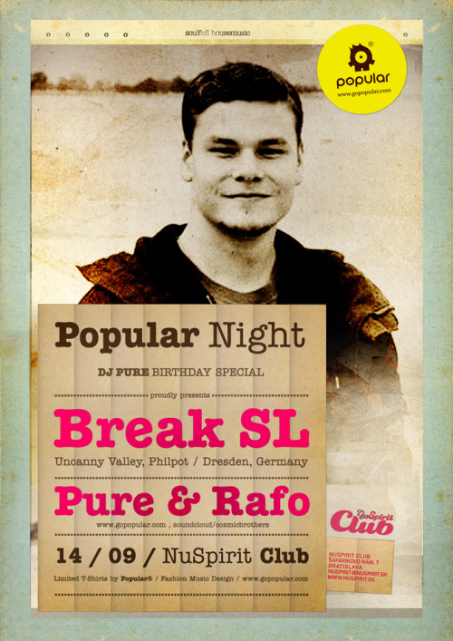 Poster for my/ours Popular Night with Break Sl (Uncany valley)