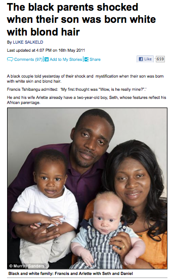 Two white people make black baby Two white people make black baby
