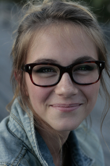 Cute teen in glasses
