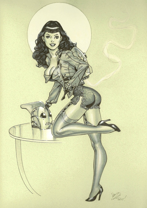 Bettie Page Rocketeer Created by Michael Dooney.