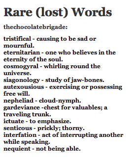 rare words in essays