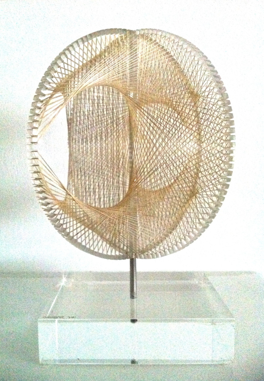 Lucite string sculpture by Ronald Fox, 1974