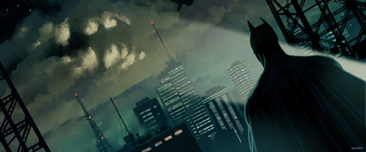 Batman Begins Concept Art: Bat Signal // Dermot... | Talk Nerdy To Me