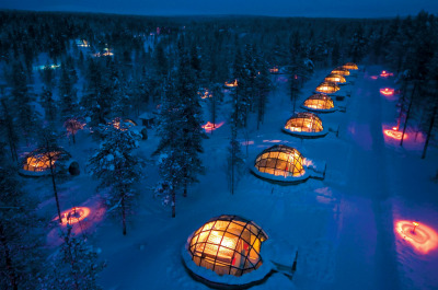 cabinporn:<br /><br />Hotel Kakslauttanen’s Igloo Village near Saariselkä, Finland<br />Via Chris Shiflett<br />