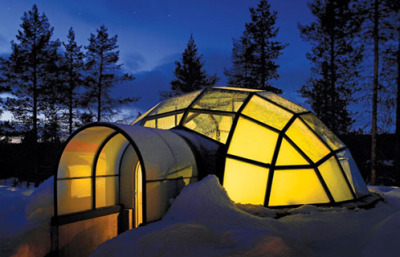 cabinporn:<br /><br />Hotel Kakslauttanen’s Igloo Village near Saariselkä, Finland<br />Via Chris Shiflett<br />