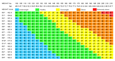 Bmi Chart For 16 Year Old Female