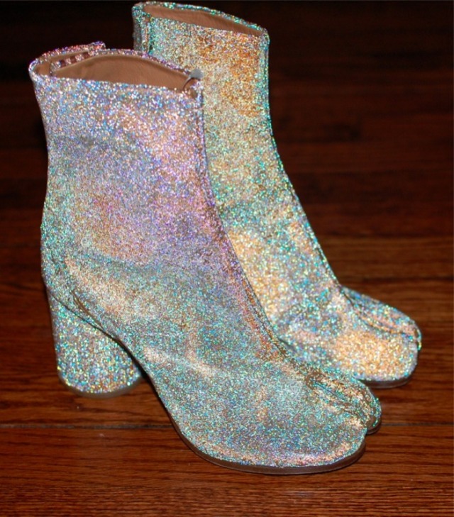 iridescent tabi boots