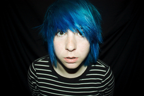 emo boy blue hair tumblr
