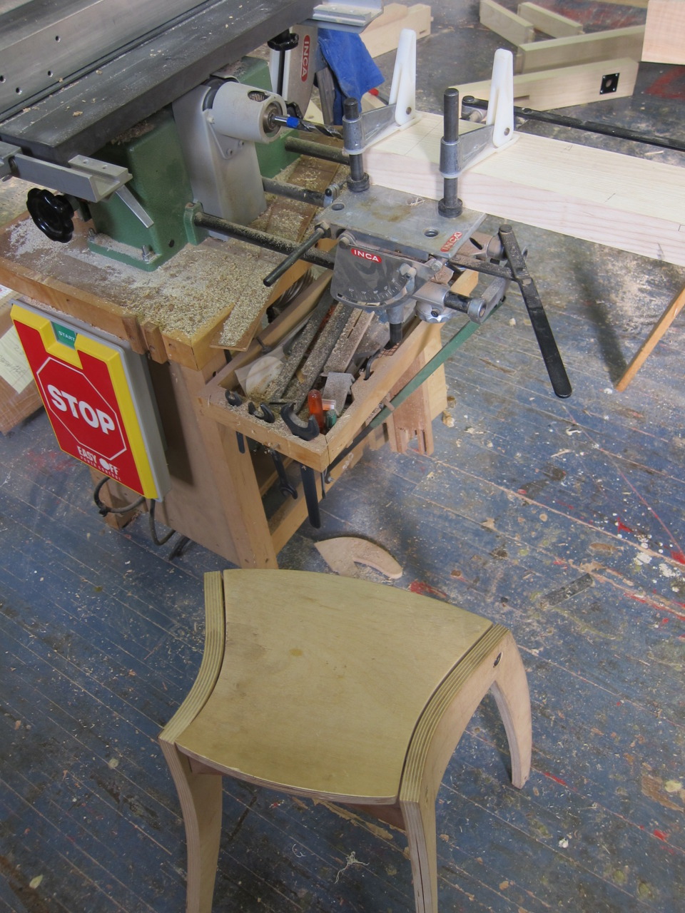 Matt Clark Drilling 5 Deep Holes For The Workbench