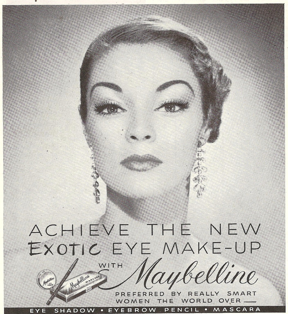 CapricornOneVintage, exotic perfection! 1950 maybelline make-up ad.