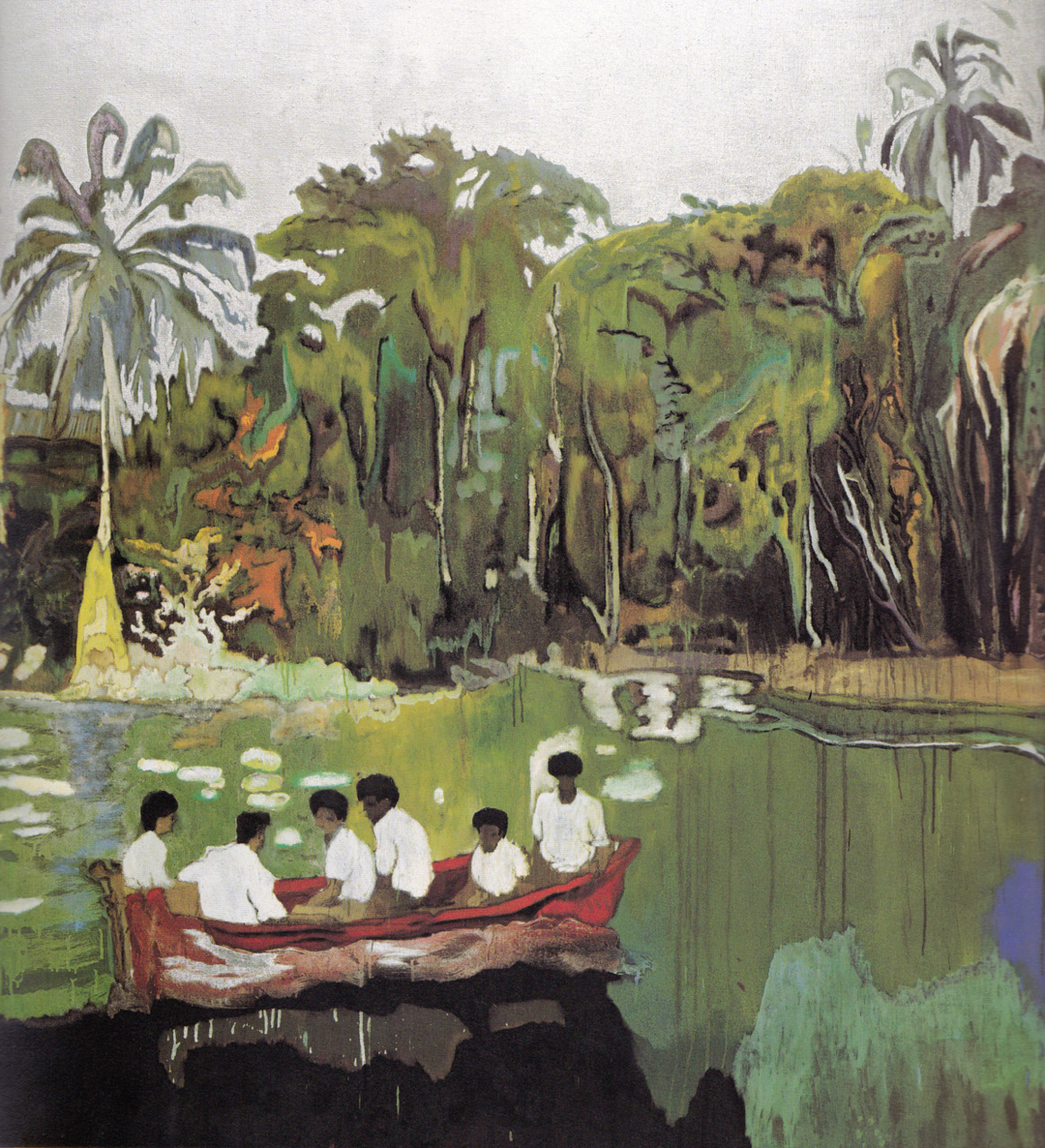 peter doig figures in red boat