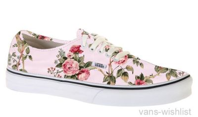pink vans flowers