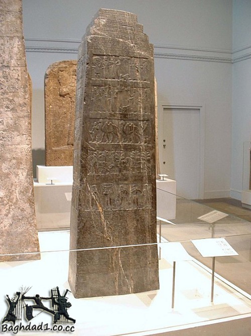 ALL MESOPOTAMIA — Obelisk of Assyrian king Shalmaneser III At the...