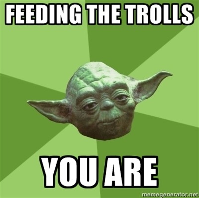 feeding the troll you are
